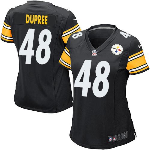 Nike Steelers #48 Bud Dupree Black Team Color Women's Stitched NFL Elite Jersey